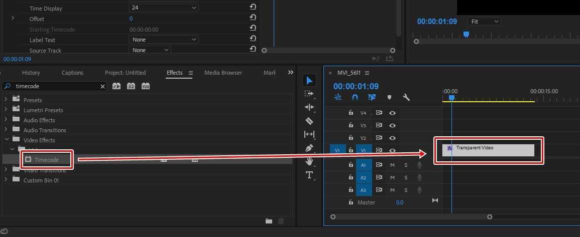timecode 적용