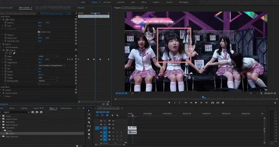 프리미어 프로CC 머리 크게
